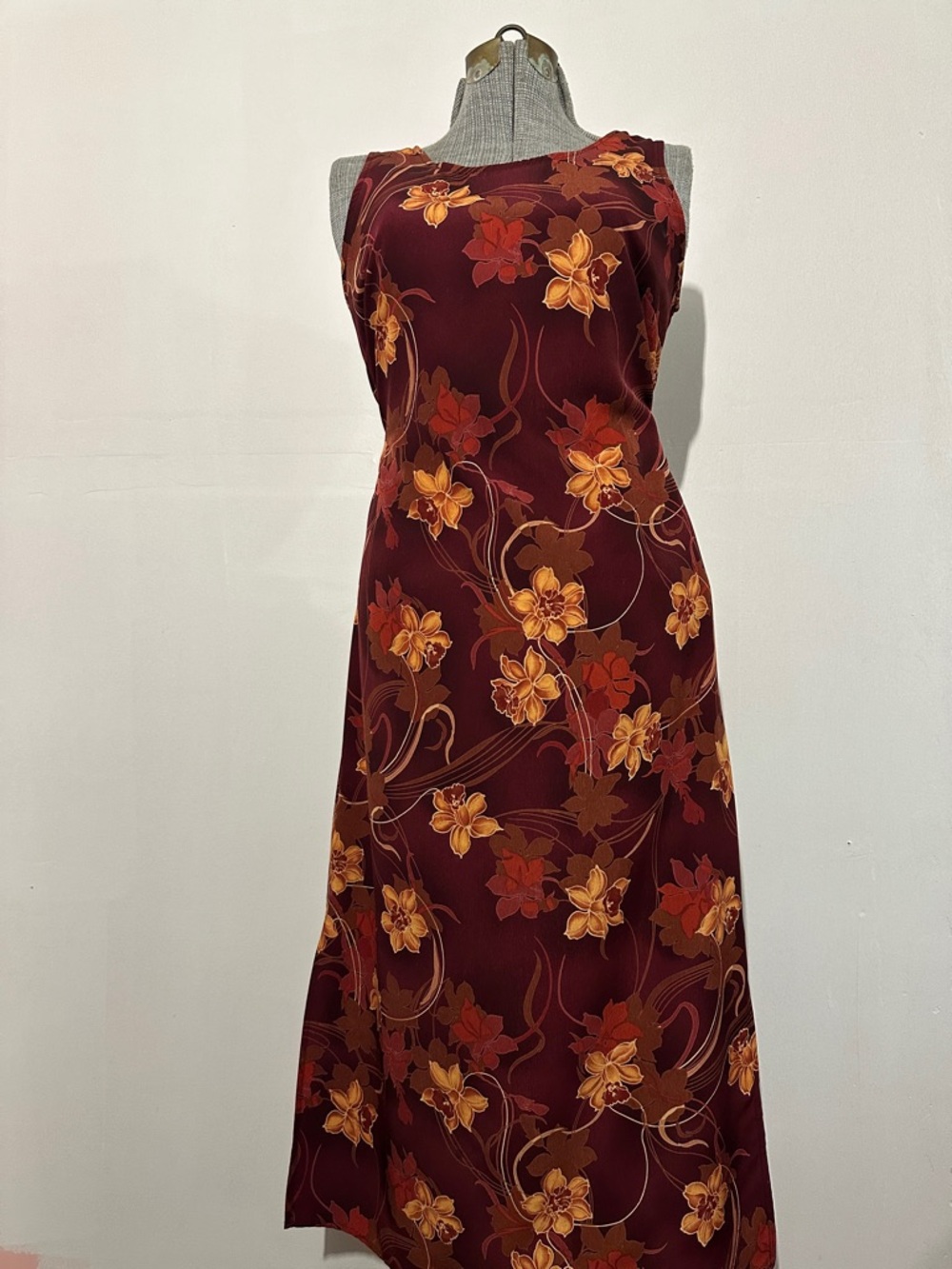 R&K Originals Burgundy Floral Slip Dress